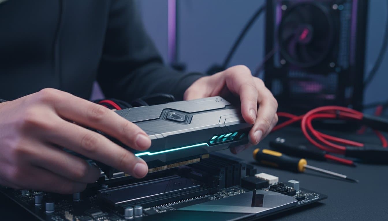 Carte graphique avec processeur GPU et système de refroidissement